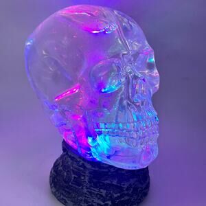Halloween Crystal Skull LED Lighted Glitter Snow Globe Automatic Glitter Shaking